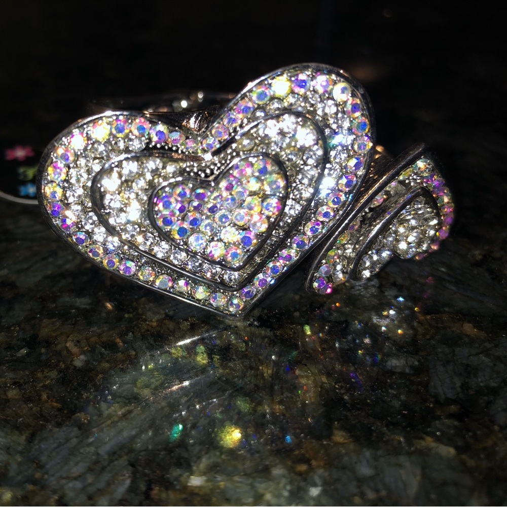 Sophia sparkly heart bracelet silver color